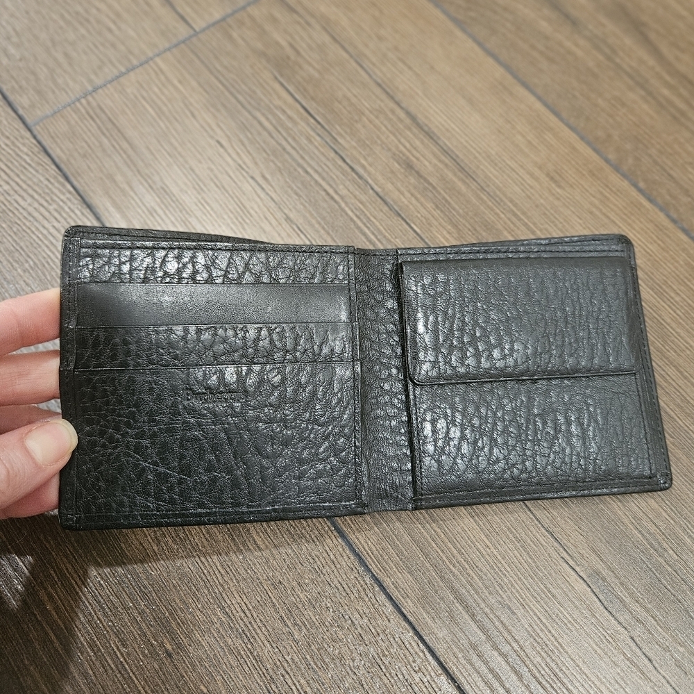 BURBERRYS Vintage Black Leather Bi-Fold Wallet | Mint Condition - Picture 3 of 16